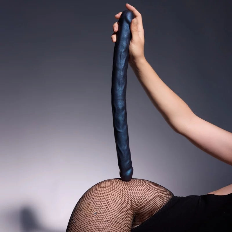 DOUBLE DONG REALISTIC DILDO - SNAKY METALLIC COLOR