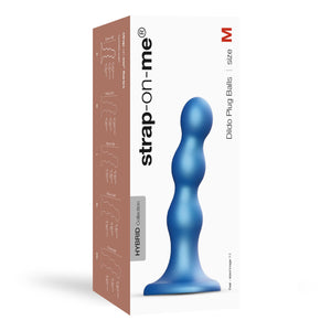 Strap-On-Me Dildo Plug Balls i Metallic Blå - M
