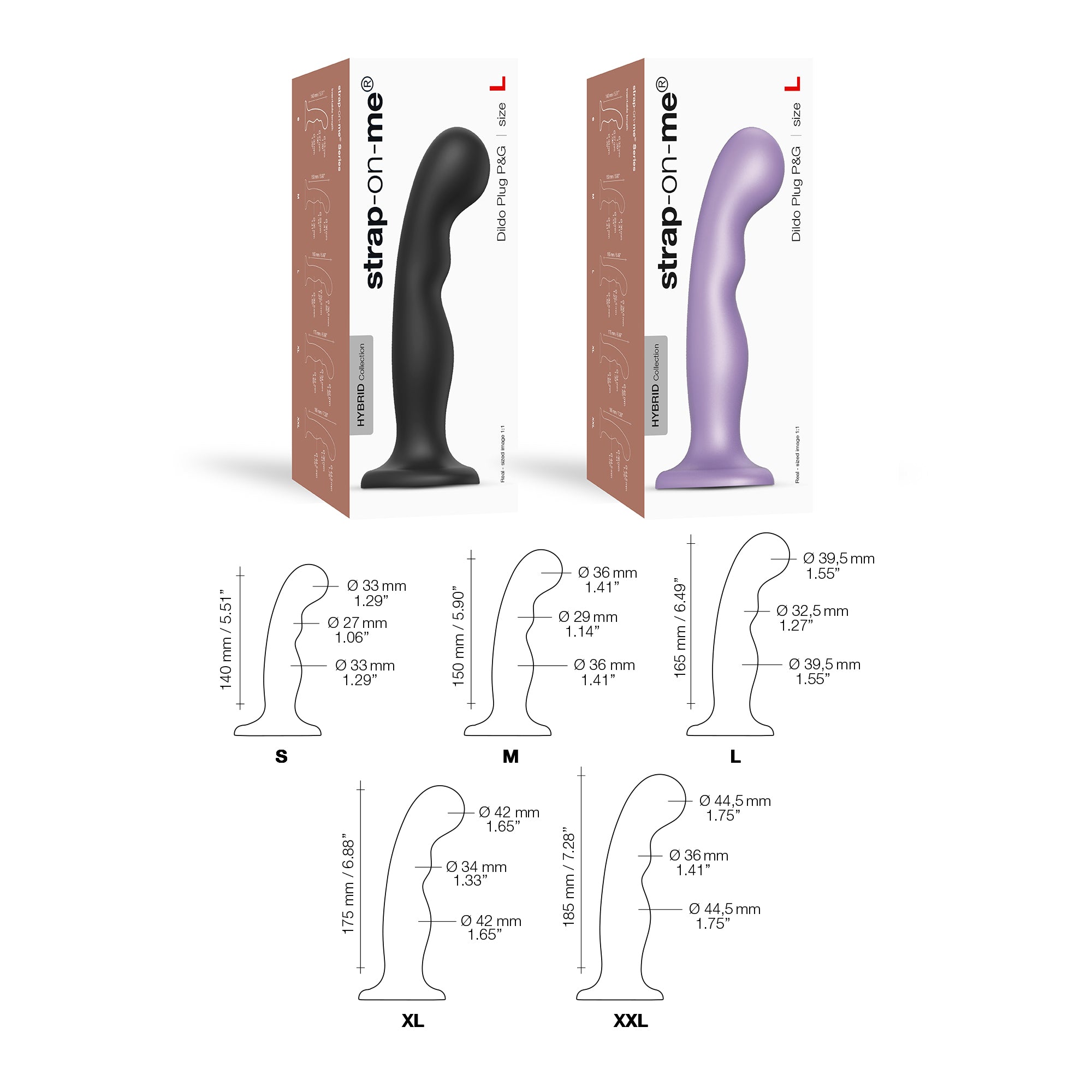 Strap-On-Me Dildo Plug P&G i Sort - M