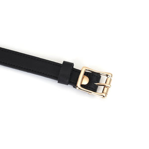 Dark Secret - Leather Blindfold with Rose Gold Buckle