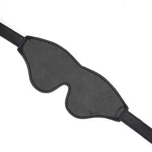 Dark Secret - Leather Blindfold with Rose Gold Buckle