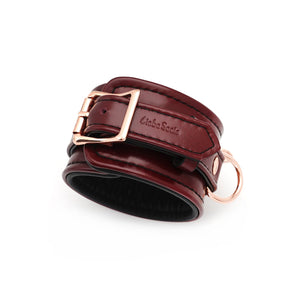 Wine Red - Cow Leather Ankle Cuffs Restraints