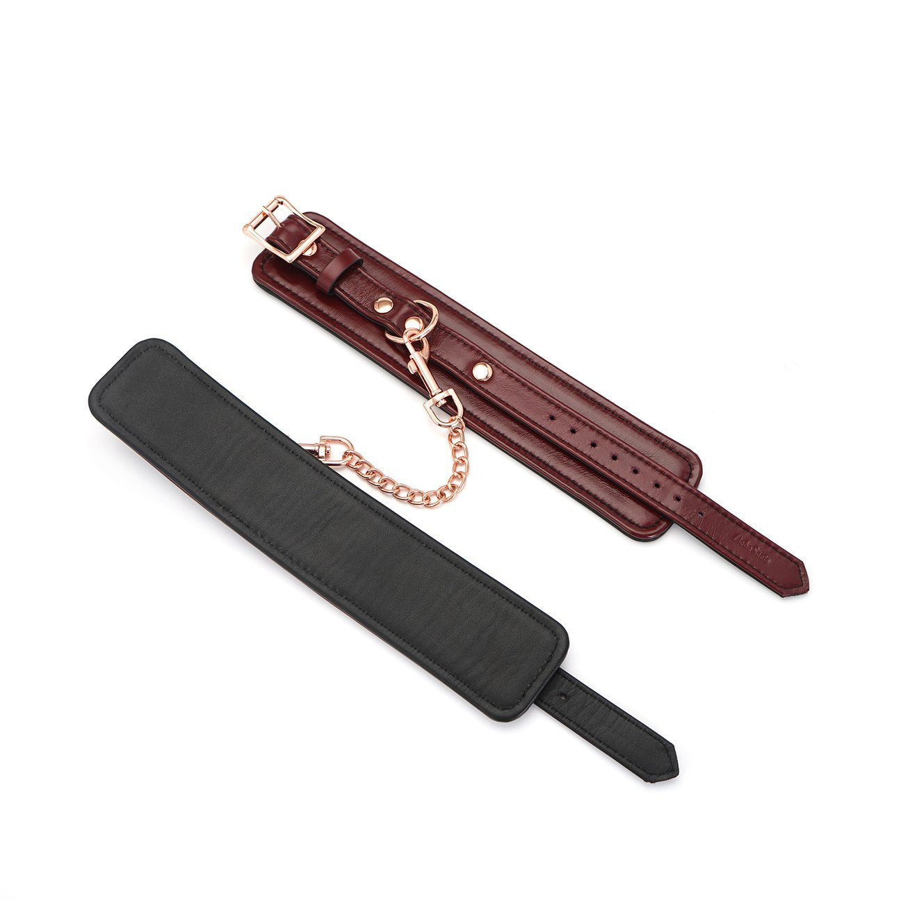 Wine Red - Cow Leather Ankle Cuffs Restraints