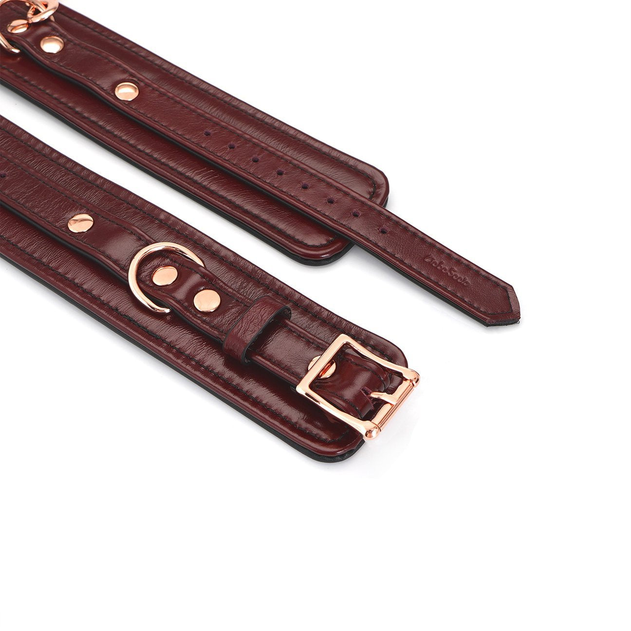 Wine Red - Cow Leather Ankle Cuffs Restraints