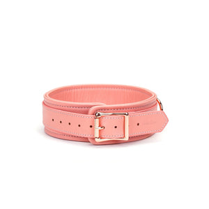 Pink Dream Leather Collar - Halsbånd med kæde