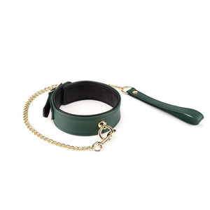 Dark Green Limited Edition Bondage Set- collar, leash & wrist