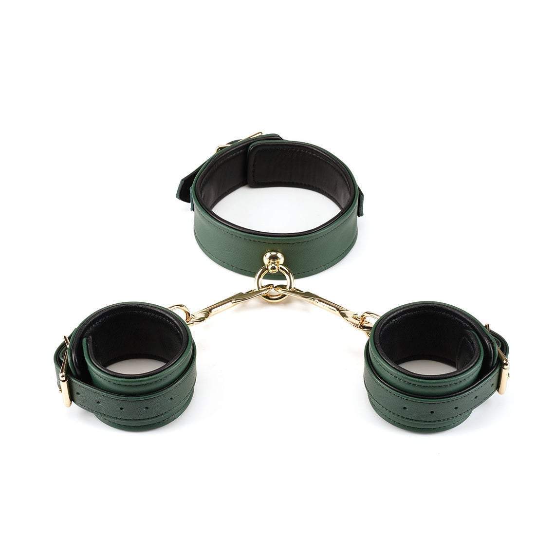 Dark Green Limited Edition Bondage Set- collar, leash & wrist