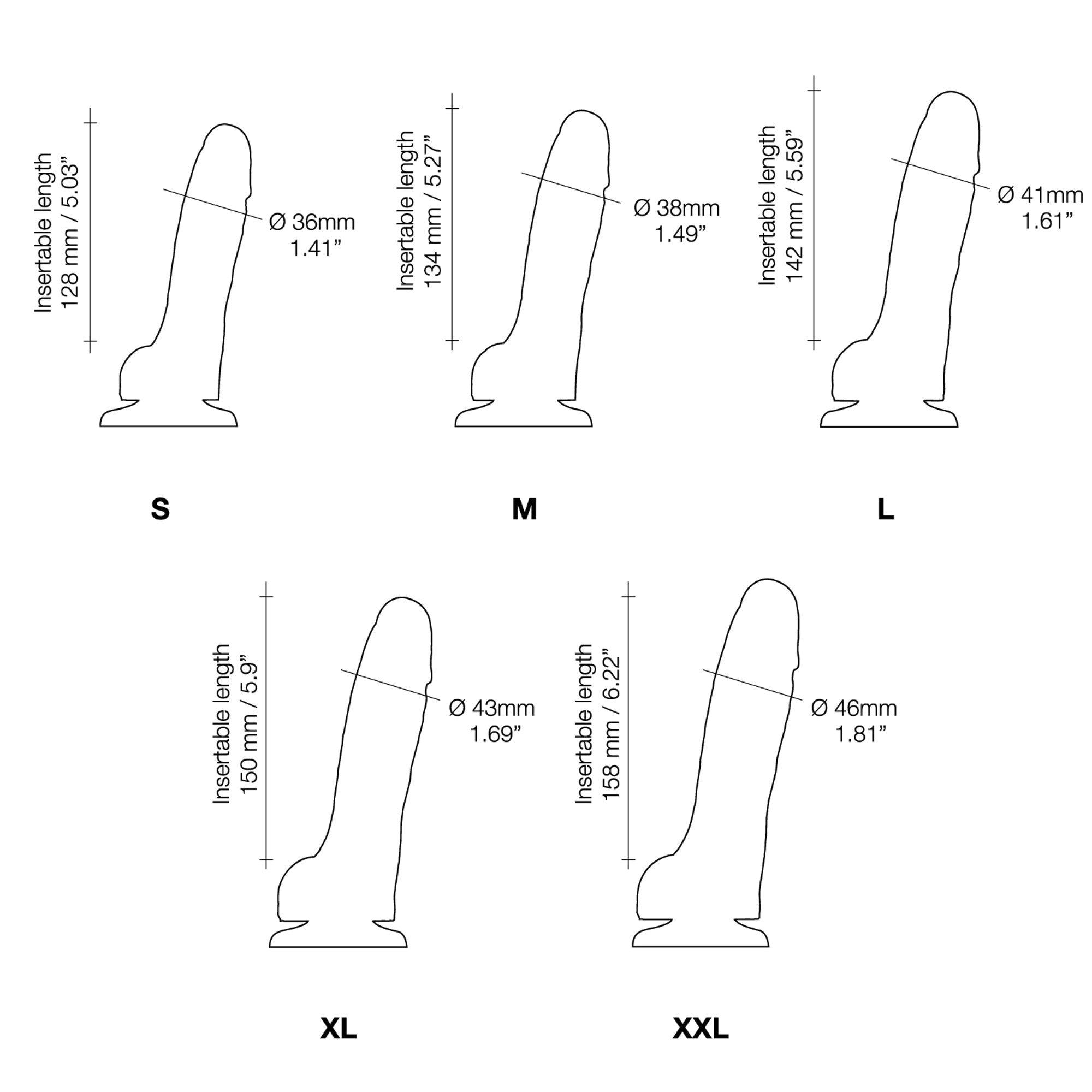 Sliding Skin - Realistisk Dildo Sort XL