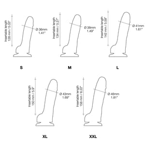 Sliding Skin - Realistisk Dildo Sort XL